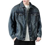 TONINMM Giacca Jeans Uomo Taglio Workwear Lavato con Bottoni Frontali e Struttura a Quattro Tasche, per Look Casual in Città