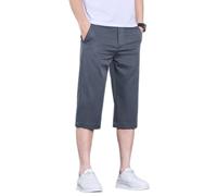 TONINMM Pantaloni 3/4 Uomo Pantaloni dal Taglio Dritto E Pulito con Chiusura A Bottoni E Zip, Tasche Laterali, Perfetti per Il Lavoro E Le Uscite Estive Informali
