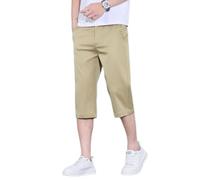 TONINMM Pantaloni 3/4 Uomo Pantaloni dal Taglio Dritto E Pulito con Chiusura A Bottoni E Zip, Tasche Laterali, Perfetti per Il Lavoro E Le Uscite Estive Informali