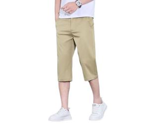 TONINMM Pantaloni 3/4 Uomo Pantaloni dal Taglio Dritto E Pulito con Chiusura A Bottoni E Zip, Tasche Laterali, Perfetti per Il Lavoro E Le Uscite Estive Informali