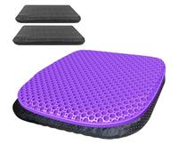 TONINT Grande cuscino in gel per seduta lunga con 2 fodere antiscivolo (45 cm x 45 cm), cuscino in gel, per seggiolino auto, sedia da ufficio, sedia a rotelle, morbido e traspirante