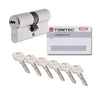 ToniTec ABUS TEC440 - Serratura a cilindro a chiusura differenziata, 28/34 mm, con 6 chiavi e scheda di codice