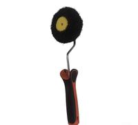TONIXY 1 spazzola a rullo per pittura ad angolo, testa in nylon per bordi e angoli delle pareti, finitura senza cuciture, decorazione per la casa fai da te, nera, manico lungo 42 cm (manico corto)