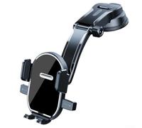 TONIXY 1 supporto per telefono da auto con ventosa a braccio lungo, funzionamento con una sola mano per una guida sicura, materiale ABS, nero, compatibile con la navigazione nel veicolo