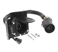 TONIXY Adattatore di cablaggio piatto a 7 vie e 4 vie per Ford per DODGE per JEEP, cablaggio di traino a doppia uscita con copertura antipolvere, connettore in plastica nera per rimorchio da campeggio