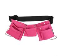 TONIXY Borsa portautensili essenziale da cintura, grembiule con tasche multiple e anelli a martello in acciaio inox, materiale in microfibra leggera (rosa)