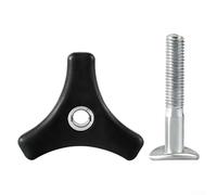 TONIXY Bullone per manico tosaerba, dado a manopola triangolare, ABS e ferro zincato, 52 mm x 7,74 mm, per la maggior parte delle macchine da prato