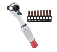 TONIXY Chiave a cricchetto da 1/4", cacciavite dinamometrico a doppia testa per punte Torx, esagonali, a croce, impugnatura in gomma antiscivolo, per riparazione auto e officina (PH+SL)