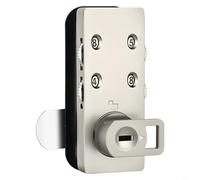 TONIXY Confezione da 1 serratura a combinazione a 4 cifre con chiave di riserva per mobili da ufficio, resistente meccanismo di sicurezza in lega di zinco anti-leva, argento 5 x 6 x 10 cm