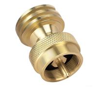 TONIXY Convertitore adattatore per serbatoio propano in ottone, da 9,1 kg a 0,5 kg, connettore per bombola di gas per barbecue, campeggio, cucina all'aperto (1 pezzo)