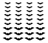 TONIXY Decorazione da parete 3D illuminata per Halloween 2025, in PVC, con LED viola, per decorazione natalizia spettrale per interni ed esterni (36 pezzi)