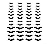 TONIXY Decorazione da parete 3D illuminata per Halloween 2025, in PVC, con LED viola, per decorazione natalizia spettrale per interni ed esterni (48 pezzi)