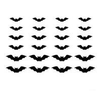 TONIXY Decorazione da parete 3D illuminata per Halloween 2025, in PVC, con LED viola, per decorazione natalizia spettrale per interni ed esterni (24 pezzi)