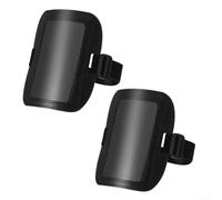 TONIXY Fascia da braccio impermeabile in pelle con clip per carte d'identità, cinghia elastica regolabile con finestra trasparente per ufficio, scuola, sci, adatta per carte da 7,5 x 11,5 cm, 2 pezzi