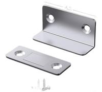 TONIXY Fermaporta magnetico, invisibile per armadietto, design a forma di L, installazione senza fori con supporto, ferramenta in acciaio inox (A)