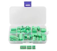 TONIXY Kit di 50 morsettiere a vite, passo 2,54 mm, connettori per montaggio su PCB 2/3/4 pin 150 V 6 A per cavo 18-26AWG, compatibile con Arduino per Raspberry Pi Io Cards Daq Equipment (è verde)