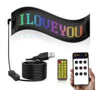 TONIXY Kit di illuminazione ambientale per auto, doppia fila LED, programmabile con pannello messaggio digitale a due linee, per pubblicità taxi e negozi (16 x 32 (70 x 173 mm))