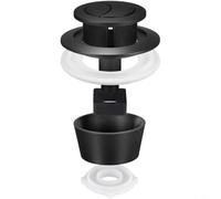TONIXY Kit di pulsanti per serbatoio WC a doppio scarico, materiale di ricambio per Fluidmaster PRO550UK Skylo SKY005 valvola per foro da 20 mm e 40 mm, nero, oro, oro rosa, cromato (nero + anello)