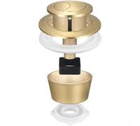 TONIXY Kit di pulsanti per serbatoio WC a doppio scarico, materiale di ricambio per Fluidmaster PRO550UK Skylo SKY005 valvola per foro da 20 mm e 40 mm, nero, oro, oro rosa, cromato (oro + anello)
