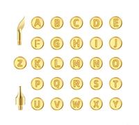 TONIXY Kit per pirografia per la combustione del legno, goffratura maiuscola e ferro soldo, strumento manuale per pirografia in rame (28 pezzi)