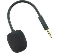 TONIXY Microfono di ricambio per cuffie da gioco, microfono a braccio con cancellazione del rumore con jack TRRS da 3,5 mm, connettore flessibile in metallo per ROG per STRIX II, nero, 16 cm