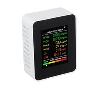 TONIXY Monitor 6 in 1 della qualità dell'aria per interni con ampio display per rilevazione di anidride carbonica PM2.5 PM10 TVOC per casa o ufficio (bianco)