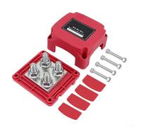 TONIXY Pannello di distribuzione della sbarra collettrice marina da 400 A, scatola di alimentazione con morsettiera M10, per camper, barca, camion, sistema CC 12-48 V (rosso)