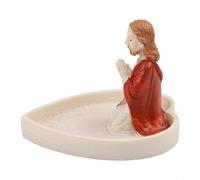 TONIXY Porta rosario della Vergine Maria, elegante statuetta in resina per preghiera e devozione, decorazione religiosa per camera da letto, altare o scrivania dell'ufficio, blu, 15 x 15 cm (uomo)