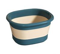 TONIXY Relax Your Feet Anywhere - Secchio pieghevole in silicone per pediluvio, 41 x 35 cm, portatile, pieghevole, per casa, viaggi, verde, arancione, grigio, blu (senza copertura blu)