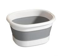 TONIXY Relax Your Feet Anywhere - Secchio pieghevole in silicone per pediluvio, 41 x 35 cm, portatile, pieghevole, per casa, viaggi, verde, arancione, grigio, blu (senza copertura grigia)