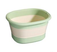 TONIXY Relax Your Feet Anywhere - Secchio pieghevole in silicone per pediluvio, 41 x 35 cm, portatile, pieghevole, per casa, viaggi, verde, arancione, grigio, blu (senza copertura, verde)