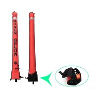 TONIXY Segnale rosso di sicurezza della boa dell'indicatore delle superfici di immersione subacquea 120x15cm con la bobina di 30M per la navigazione subacquea