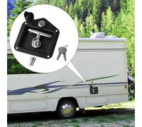 TONIXY Serratura a T con chiusura a punto singolo con guarnizione, in acciaio inox, pieghevole, per porta di camion e rimorchi, con 2 chiavi (argento)