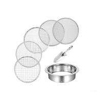 TONIXY Set di 5 setacci per terreno da giardino in acciaio inox, setacciatura con vanga manuale, per filtrare il terriccio e il terriccio