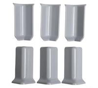 TONIXY Set di 6 blocchi angolari decorativi per battiscopa, base da parete, per interni ed esterni, colore grigio M