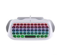 TONIXY Tastiera controller wireless RGB con tasti retroilluminati e altoparlante integrato, jack audio da 3,5 mm, chatpad compatibile con PS5/PS5 Pro per messaggistica, chat vocale e giochi (bianco)