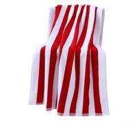 TONIXY Telo mare oversize in cotone a righe con tasca, 76 x 180 cm, per sedie da piscina e patio, rosso