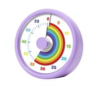 TONIXY Timer visivo per bambini, conto alla rovescia da 60 minuti con display arcobaleno per studio in unzionamento semplice con manopola, materiale ABS, viola, blu, rosa (viola)