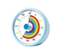 TONIXY Timer visivo per bambini, conto alla rovescia da 60 minuti con display arcobaleno per studio in unzionamento semplice con manopola, materiale ABS, viola, blu, rosa (blu)