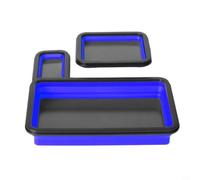 TONIXY Vassoio magnetico per parti magnetiche, contenitore pieghevole per hardware con design pieghevole, forte presa a due strati per viti e bulloni, confezione da 3 pezzi, arancione nero (blu)