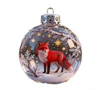 TONIXY Wildlife Wonders Collection, ornamento 3D a forma di animale, realizzato a mano, decorazione per albero di Natale e decorazione per la casa (volpe rossa)