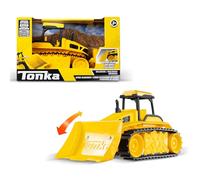 Basic Fun Tonka Mini Steel Classics Bulldozer - Costruzione in acciaio, parti funzionanti, luci e suoni realistici, design giallo vivido - perfetto per bambini dai 3 anni in su