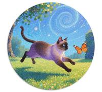 Tonkinese Cat Rundes 1000 Puzzle Animals Rundes Puzzle Familienpuzzle Erwachsene Anspruchsvoll Puzzle Für Erwachsene Und Kinder Familiengeschenke 1000pcs (67.5x67.5cm)