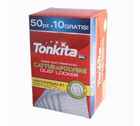 Tonkita | 60 Panni Elettrostatici Catturapolvere Universali, Cattura Sporco con Texture 3D a Doppio Strato, Adatto a Tutti i Tipi di Pavimento, Ricambio Catturapolvere, 60 Pezzi - Made In Italy