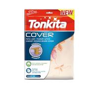 Tonkita | Cover Telo per Mobiletti Stiro, Universale, 120x63 cm Telo per Stirare in Cotone Riciclato e Spugna, con Clip Ferma Corda, Morbido e Pratico, per Assi Fino a 112x55 cm - Made in Italy