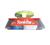 TONKITA | Dual Scopa per Interni, Setole Semi-Rigide Fitte e Inclinate, Cattura Polvere Capelli e Briciole, Made in Italy