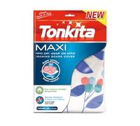 Tonkita | Maxi Telo per ASSE da Stiro 140x50 cm, Copri ASSE in Cotone Ricilato e Morbido Mollettone, con Bordo Elastico, per Assi da Stiro Fino a 132x42 cm - Made in Italy