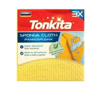 Tonkita | Panni Spugna in Cellulosa Vegetale 3 Pezzi, Panni Super Assorbenti Multiuso per Cucina e Bagno, Panno Spugna Lavabile Flessibile per Pulizia Superfici, Asciuga Liquidi Senza Aloni - 3 Panni