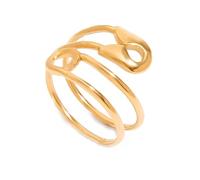 TONLUYAX Anello di sicurezza in oro da donna, regolabile, aperto, con clip di carta, gioiello alla moda