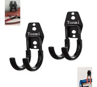 Tonmi 2Pcs Chainsaw Wall Mount Hanger, Hangers for Garage Wall, Tool Holder, Rack Perfect or Shed Organizers and Storage (0-Type), Black